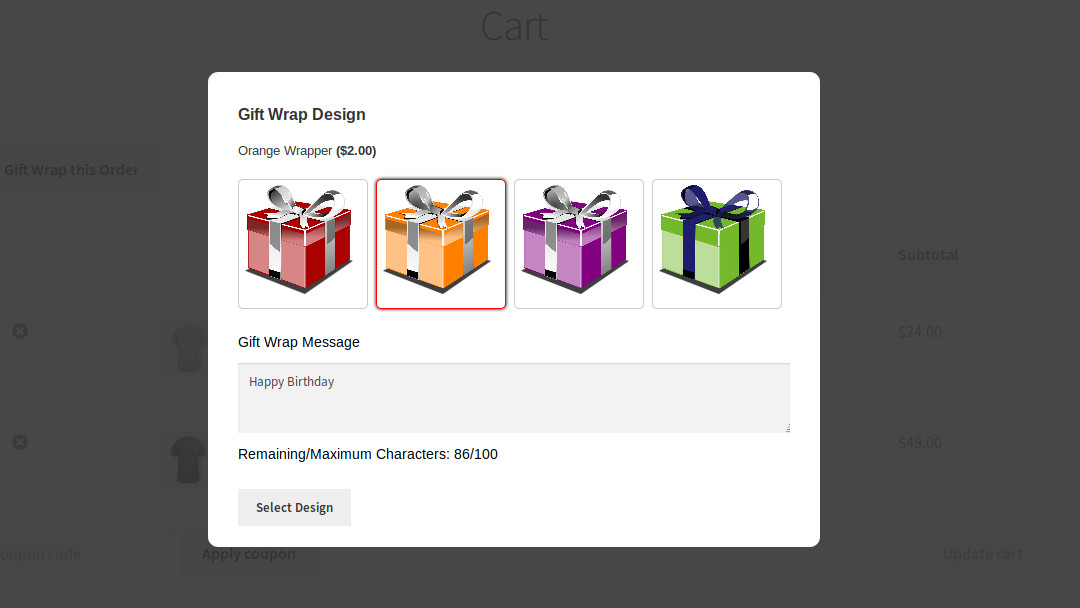 WooCommerce Gift Wrapper Extension