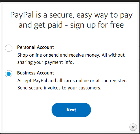 Business PayPal Account