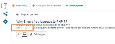 Date in Snippet Preview - Yoast SEO