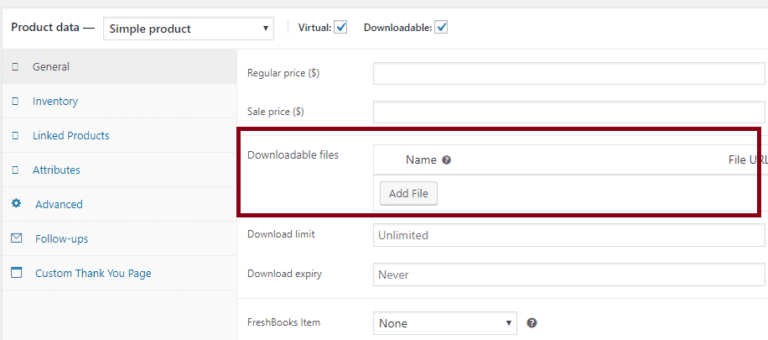 WooCommerce Downloadable Product General Option