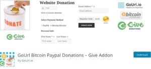 GoUrl Bitcoin Paypal Donations – Give Addon