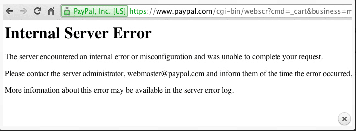 Internal Server Error