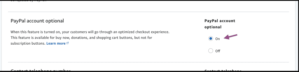 PayPal Optional Account