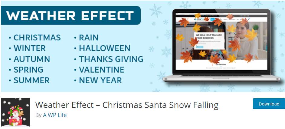 Weather Effect wordpress plugin