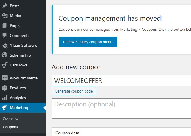 WooCommerce Add New Coupon