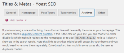 Yoast - Archives