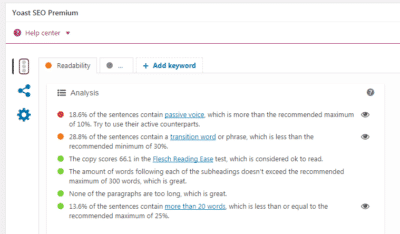 Yoast - Page Analysis