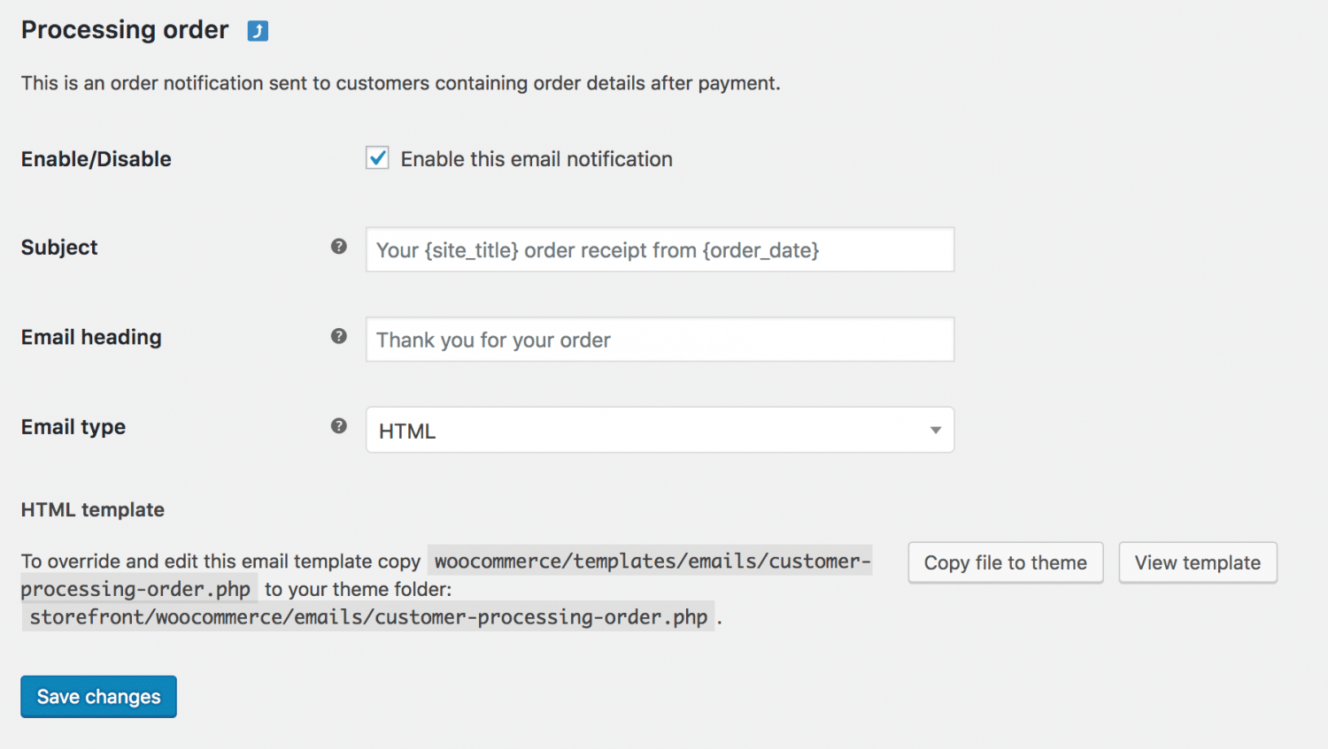 email configuration