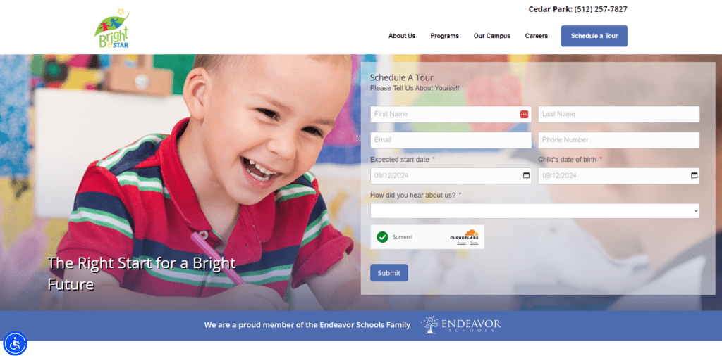 Bright Star Academy Schools - Website Design