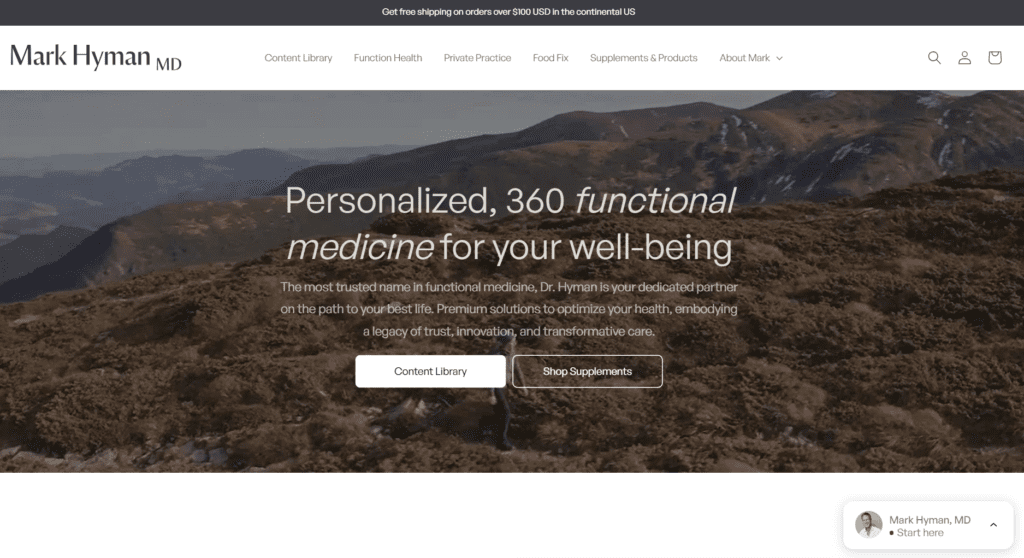 Doctor Website Design - Dr Mark Hyman