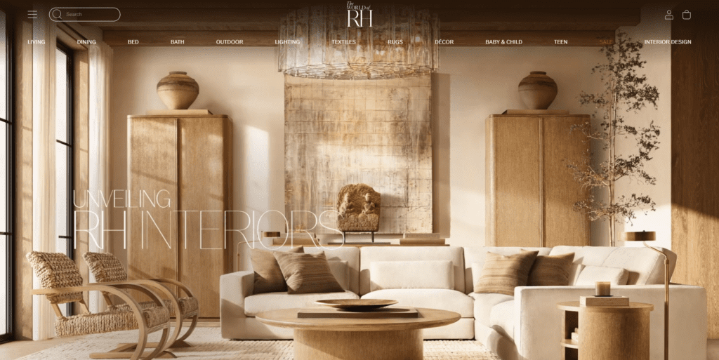 Restoration Hardware - Website Design