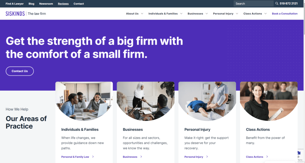 Siskinds Law Firm Website Design