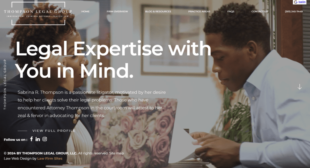 Thompson Legal Group Website Design