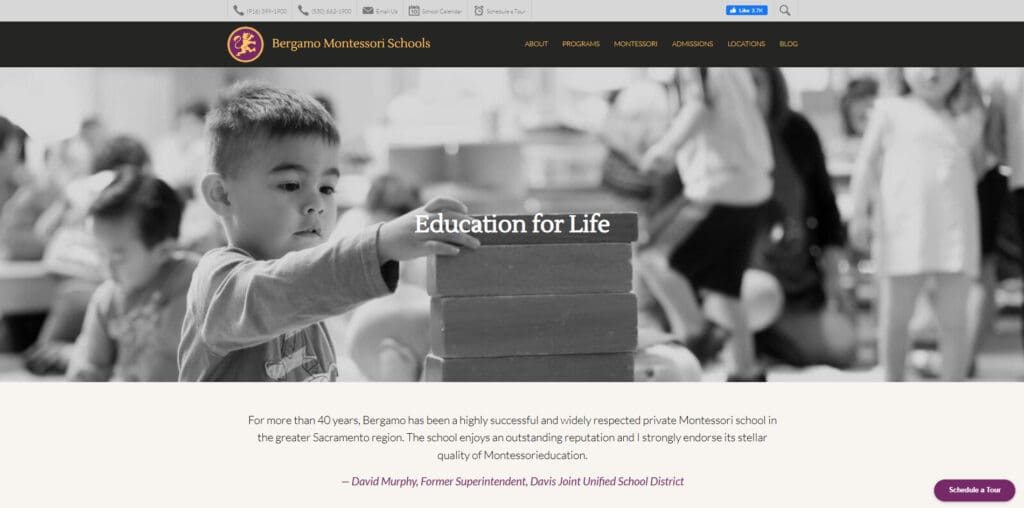 Bergamo Montessori School - Website Design