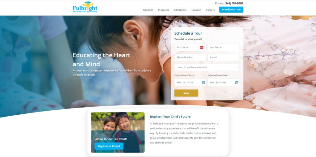 Fulbright Montessori - Website Design