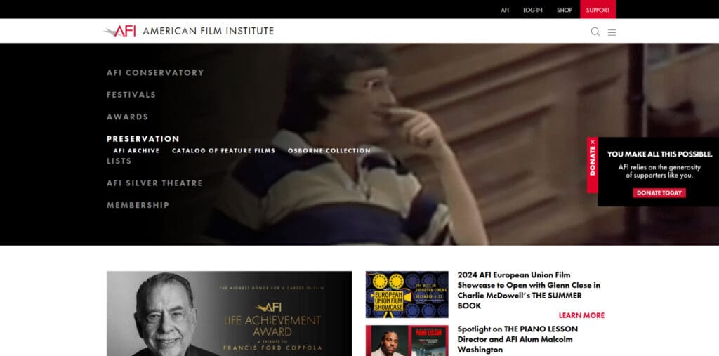 American Film Institute AFI - Best Woocommerce Website